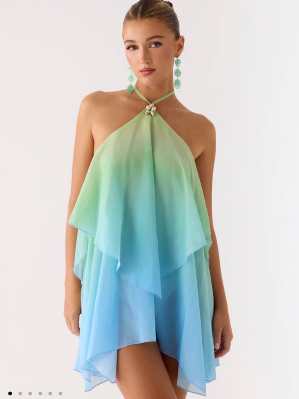 Peppermayo Green to Blue Ombre Backless Halter Dress : twin flame